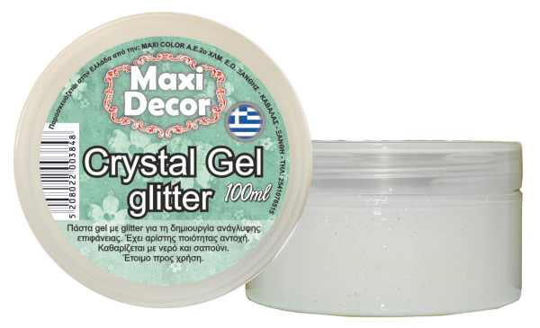 Crystal gel glitter για decoupage 100ml