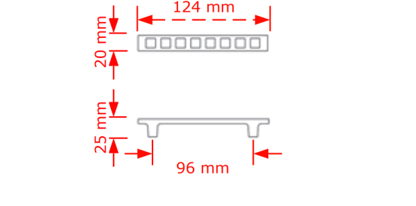 Λαβή επίπλου με κρυστάλλους Τσεχίας  3492/96 CR  To συνολικό μήκος είναι 124mm