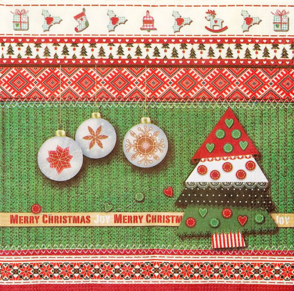 Χαρτοπετσέτες Decoupage 33 x 33 Χριστούγεννα από... ύφασμα