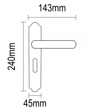 Χερούλι πόρτας πλάκα νίκελ ματ-χρώμιο ορείχαλκος  06.1100