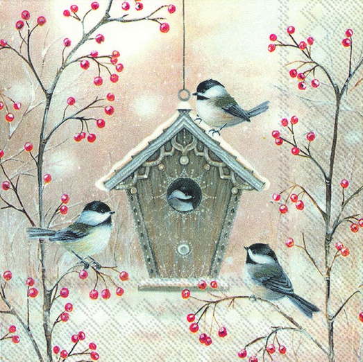Χαρτοπετσέτες Decoupage 35 x 35 Beautiful birdhouse