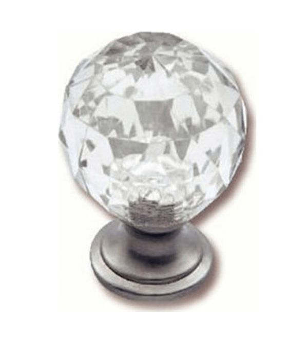Πόμολο Κρύσταλλο Βάση Νίκελ 30mm 38630