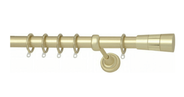 Κουρτινόβεργα χρυσή Πτυσσόμενη Φ25 Με Κρίκους 140-250cm Νo1
