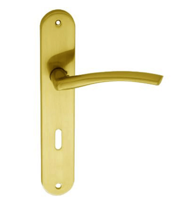 Χερούλι πόρτας πλάκα χρυσό ματ ζεύγος Ζ-021