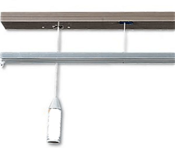 Σιδηρόδρομος Διπλός Ενισχυμένος- με Μηχανισμό Ανέβα/Κατέβα - Αλουμινίου - Οροφής - Φ60mm - Λευκός Σιδηρόδρομος με Μεταλλική Βάση