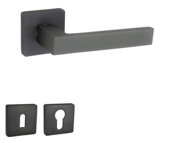 Viobrass Πόμολο Πόρτας Ροζέτα Νο 212 Ζεύγος Ανθρακί-Γραφίτης