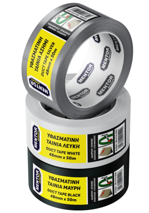 Ταινία Υφασμάτινη Μαύρη Mentor 48mm x 50m
